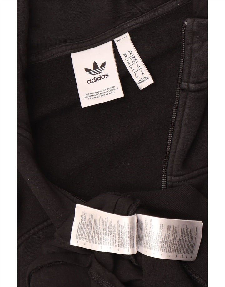 Adidas Herren-Kapuzenpullover mit Reißverschluss, mittelschwarz, Baumwolle
