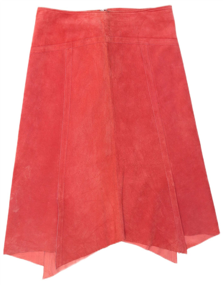 Danier Damen Wildleder Asymmetrischer Rock UK 14 Large W32 Rot Polyester