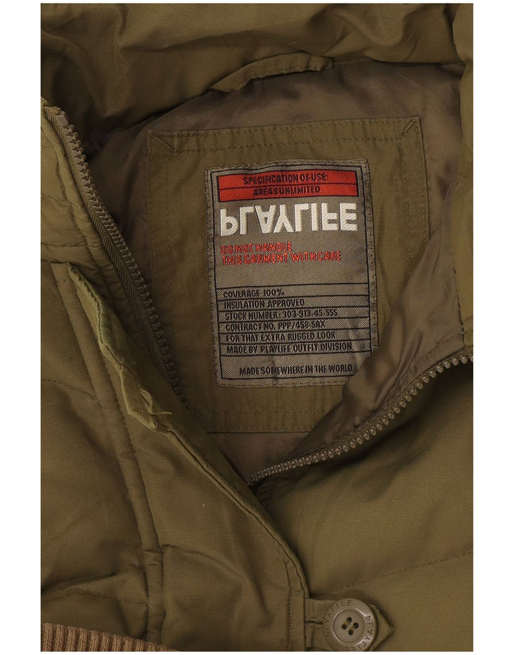 Playlife Wattierte Damenjacke mit Kapuze, UK 10, Größe S, Khaki