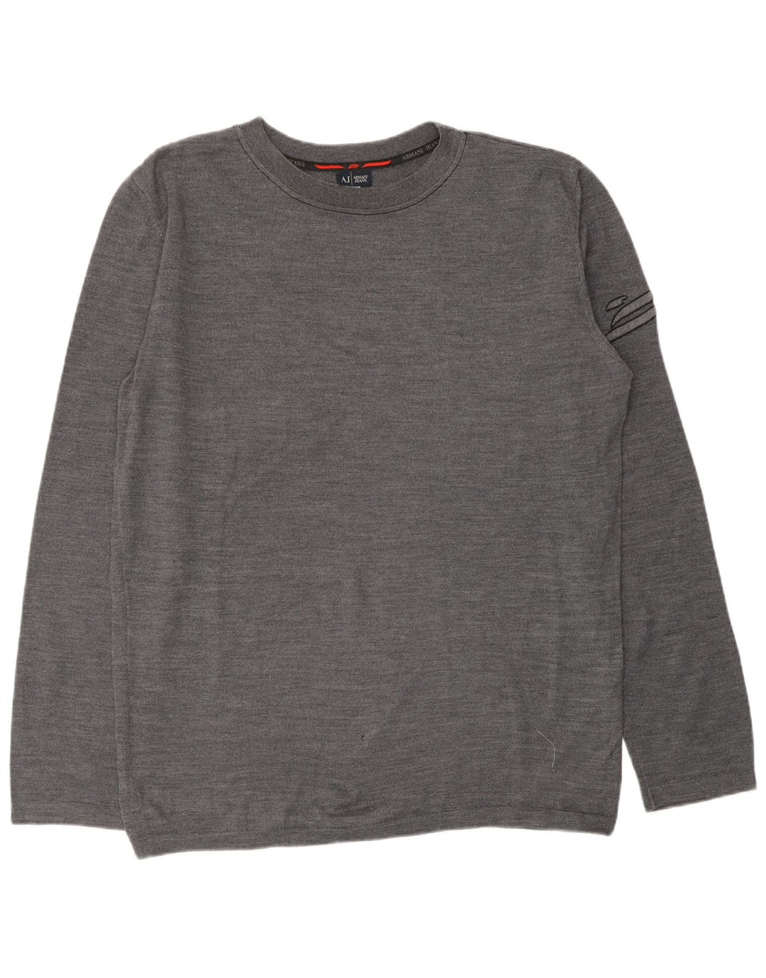 ARMANI JEANS Herren-Pullover mit Rundhalsausschnitt, 2XL, graue Wolle