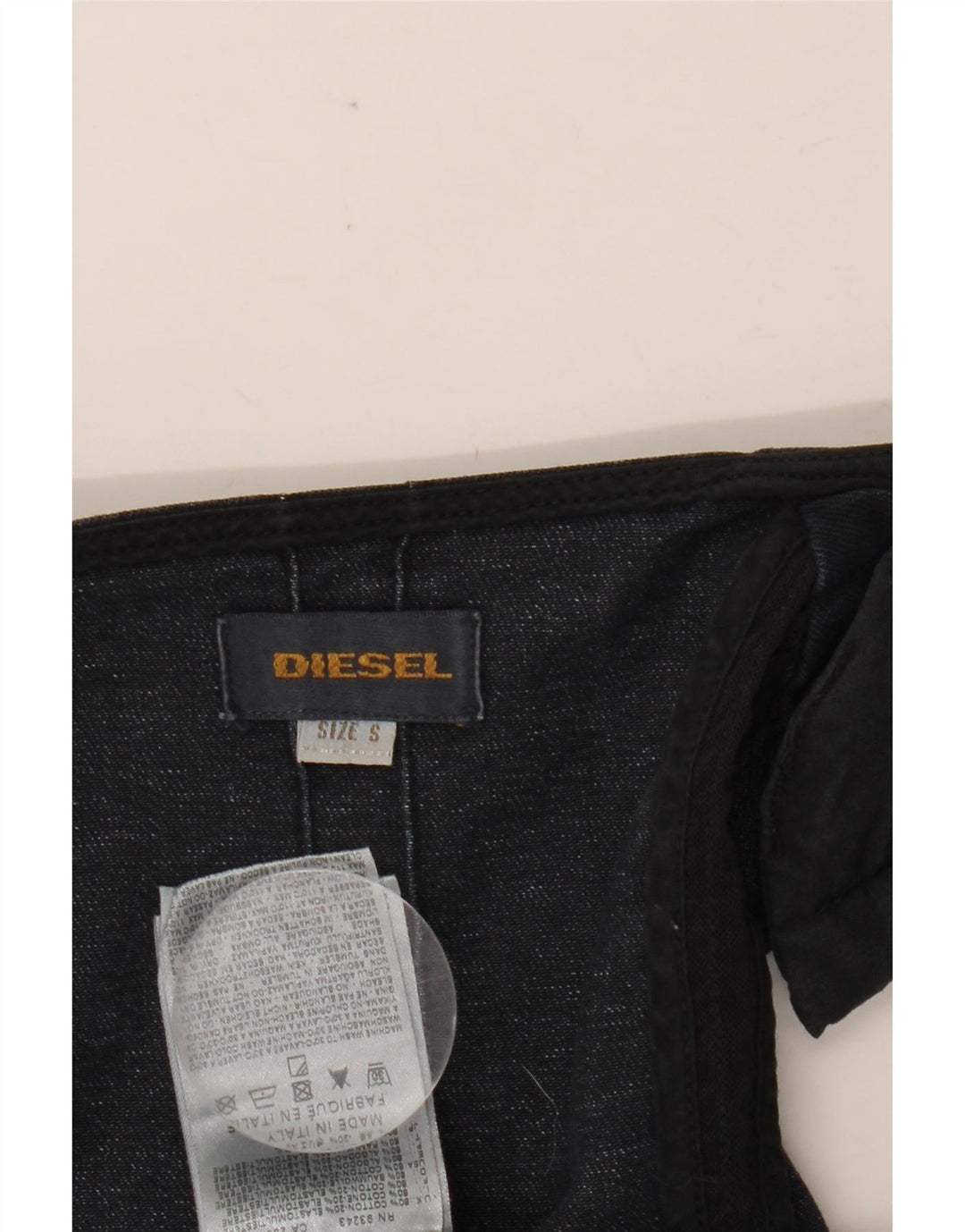 DIESEL Ärmelloser Denim-Jumpsuit für Damen, Größe S, Marineblau, Baumwolle