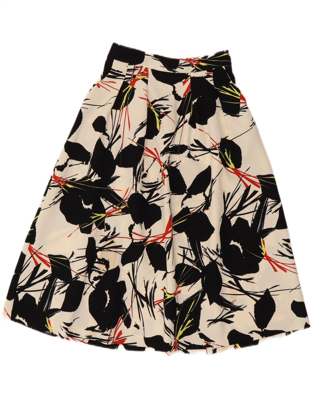 WAREHOUSE Damen A-Linienrock UK 6 XS W25 Off White Floral Polyester