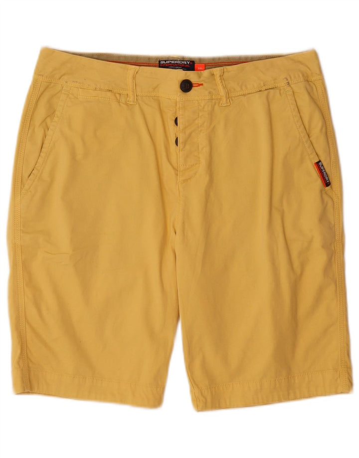 Superdry Herren Chinoshorts W33 Large Gelb Baumwolle