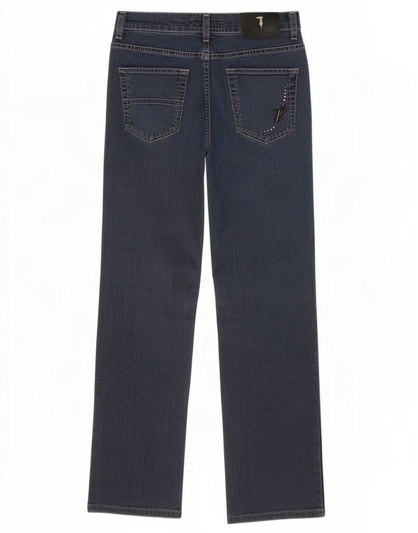 Trussardi Womens Straight Jeans W26 L27 Navy Blue Cotton