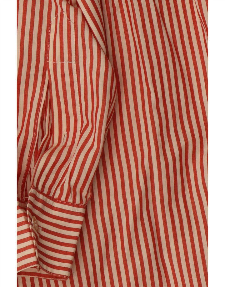 Max Mara Womens Weekend Shirt UK 16 Große rote Nadelstreifen-Baumwolle