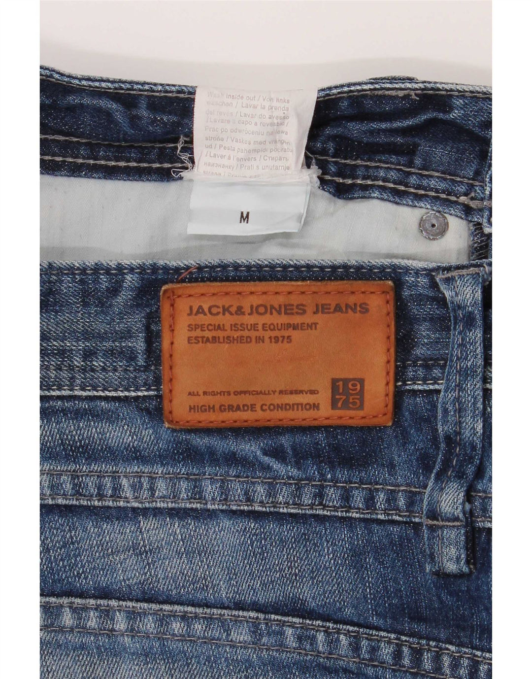 Jack & Jones Herren-Jeansshorts im Distressed-Look, Größe M, W32, Blau, Baumwolle