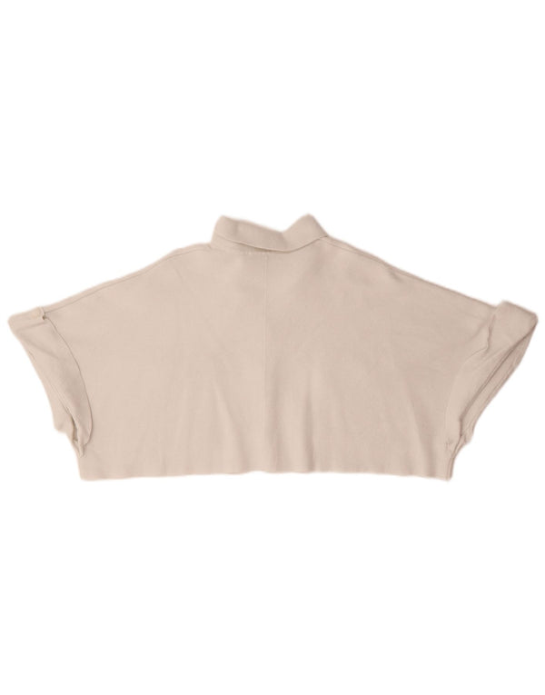 Zara Damen Crop Oversized Cardigan Top UK 10 Small Weiße Viskose