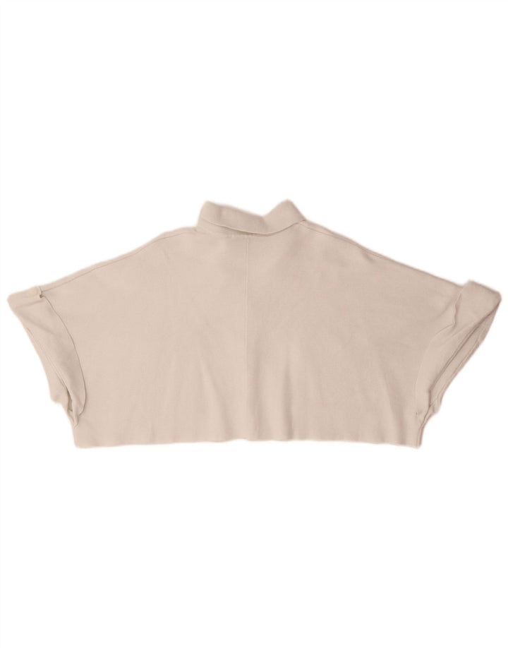 Zara Damen Crop Oversized Cardigan Top UK 10 Small Weiße Viskose