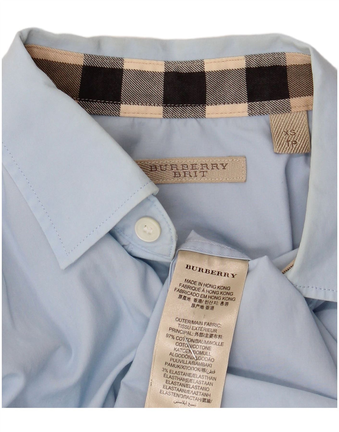 Burberry Herrenhemd XS Blaue Baumwolle