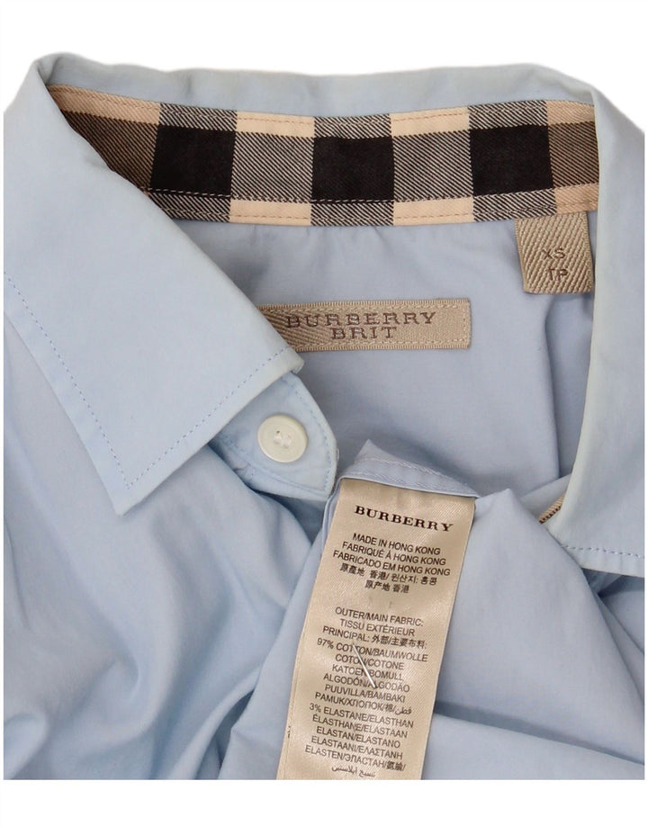 Burberry Herrenhemd XS Blaue Baumwolle
