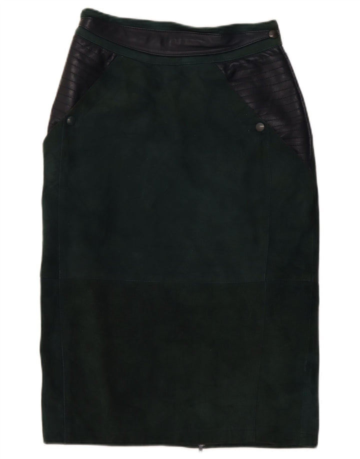 VINTAGE Damen Wildlederrock W26 Small Grün
