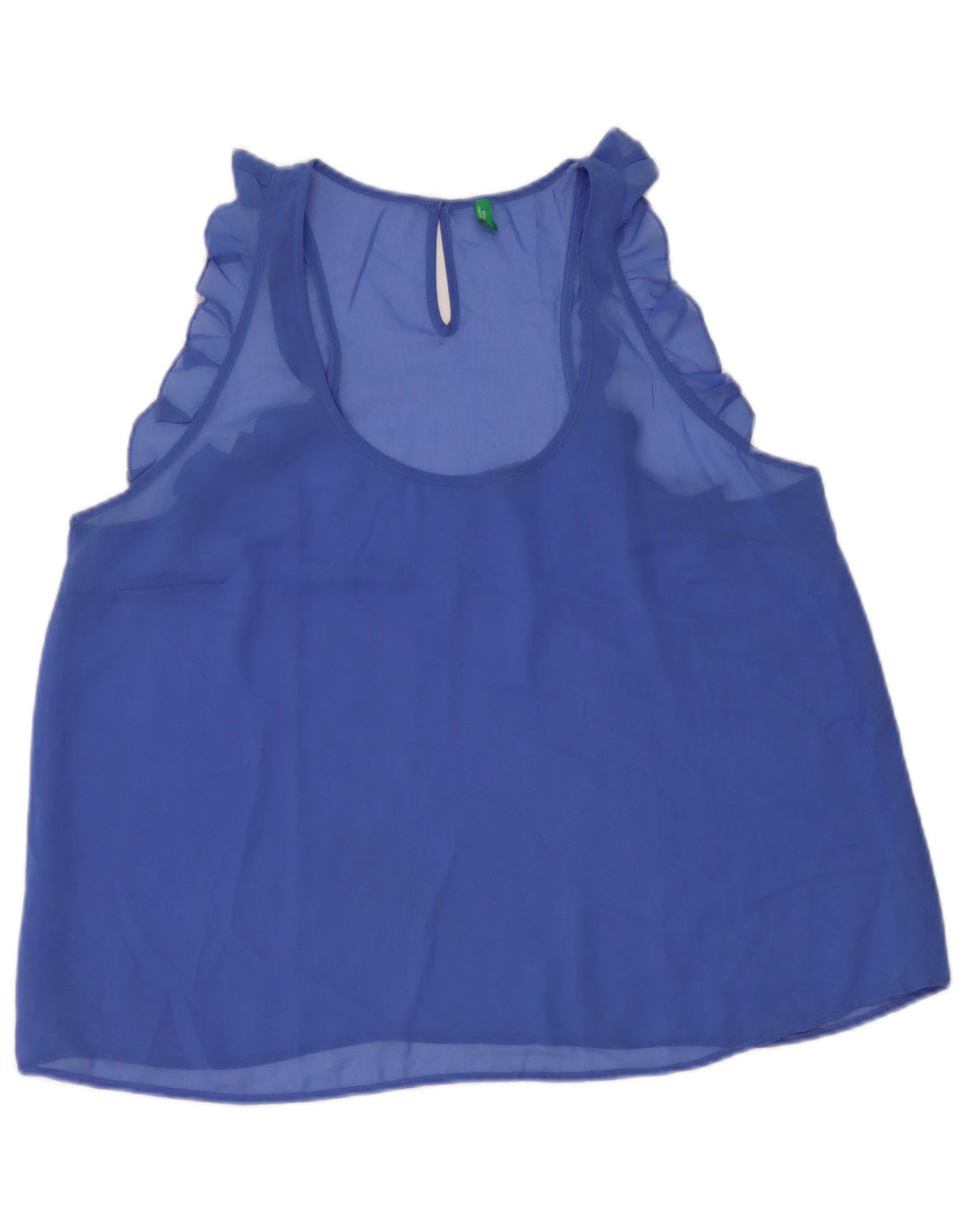 Benetton Ärmelloses Damen-Blusenoberteil, UK-Größe 46, Größe L, Blau