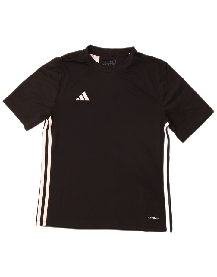 ADIDAS Aeroready T-Shirt für Jungen, 13–14 Jahre, schwarzes Polyester