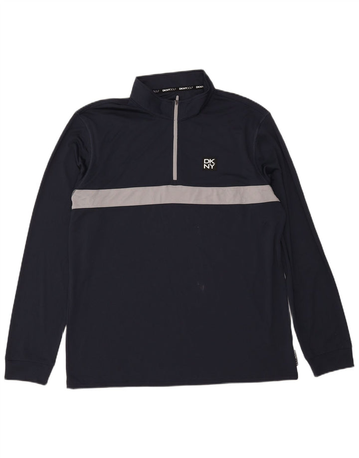 Dkny Herren-Trainingsanzug mit Reißverschluss am Hals, XL, Marineblau, Farbblock