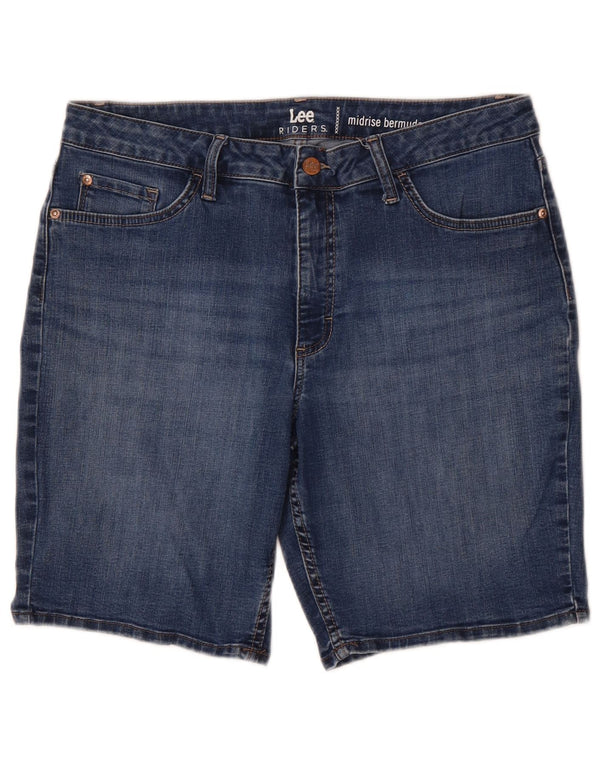LEE Damen Riders Mid Rise Bermuda Denim Shorts W32 Mittelblau