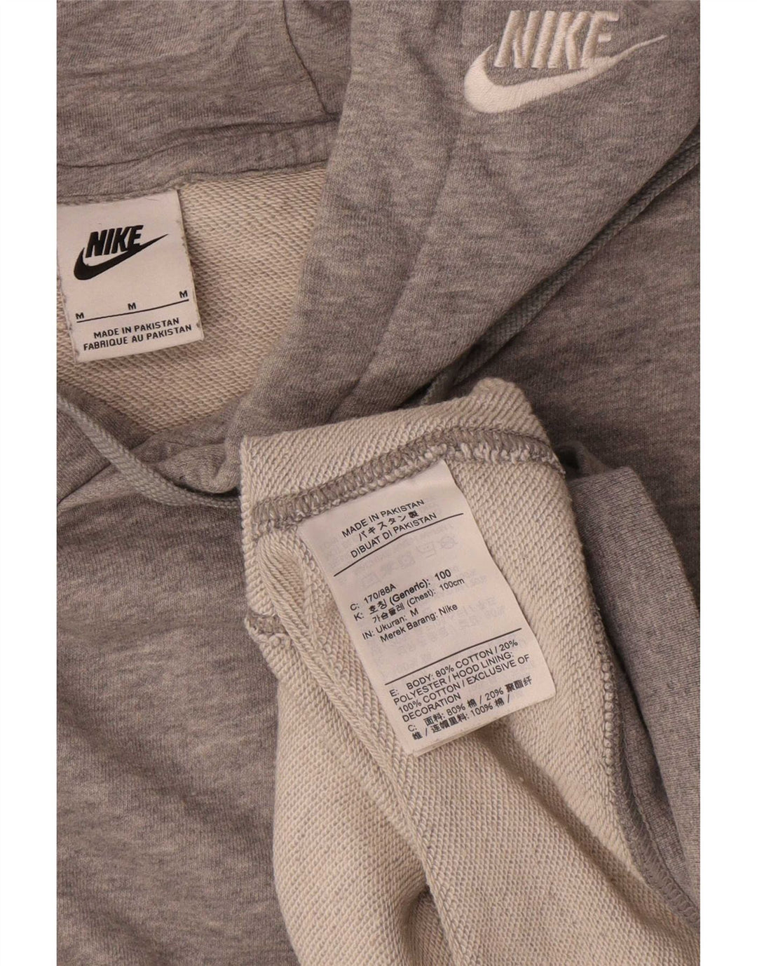 Nike Herren Kapuzenpullover aus mittelgrauer Baumwolle