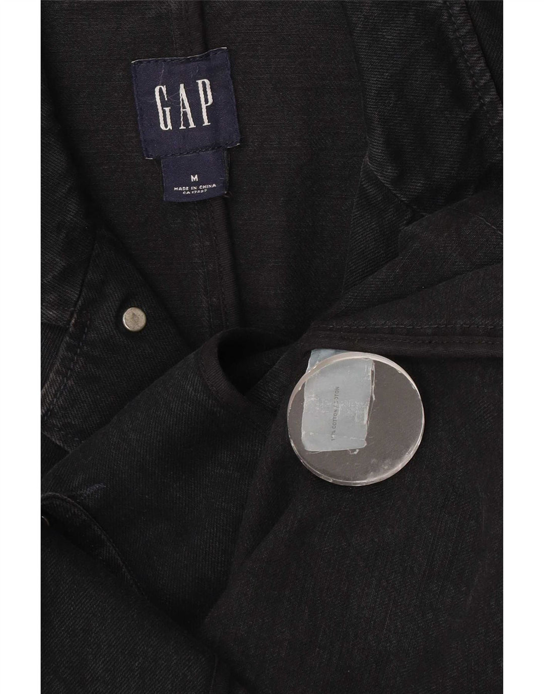 Gap Herren Jeansjacke UK 38 Mittelschwarze Baumwolle