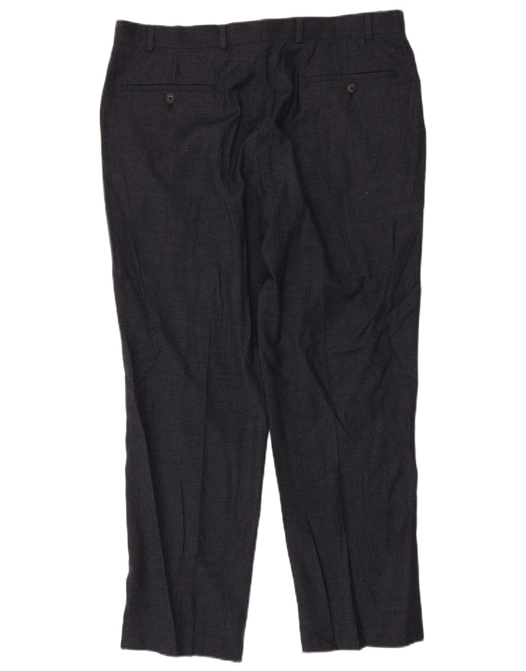 Marks & Spencer Herren-Anzughose mit maßgeschneiderter Passform, W36, L29, Grau mit Hahnentrittmuster