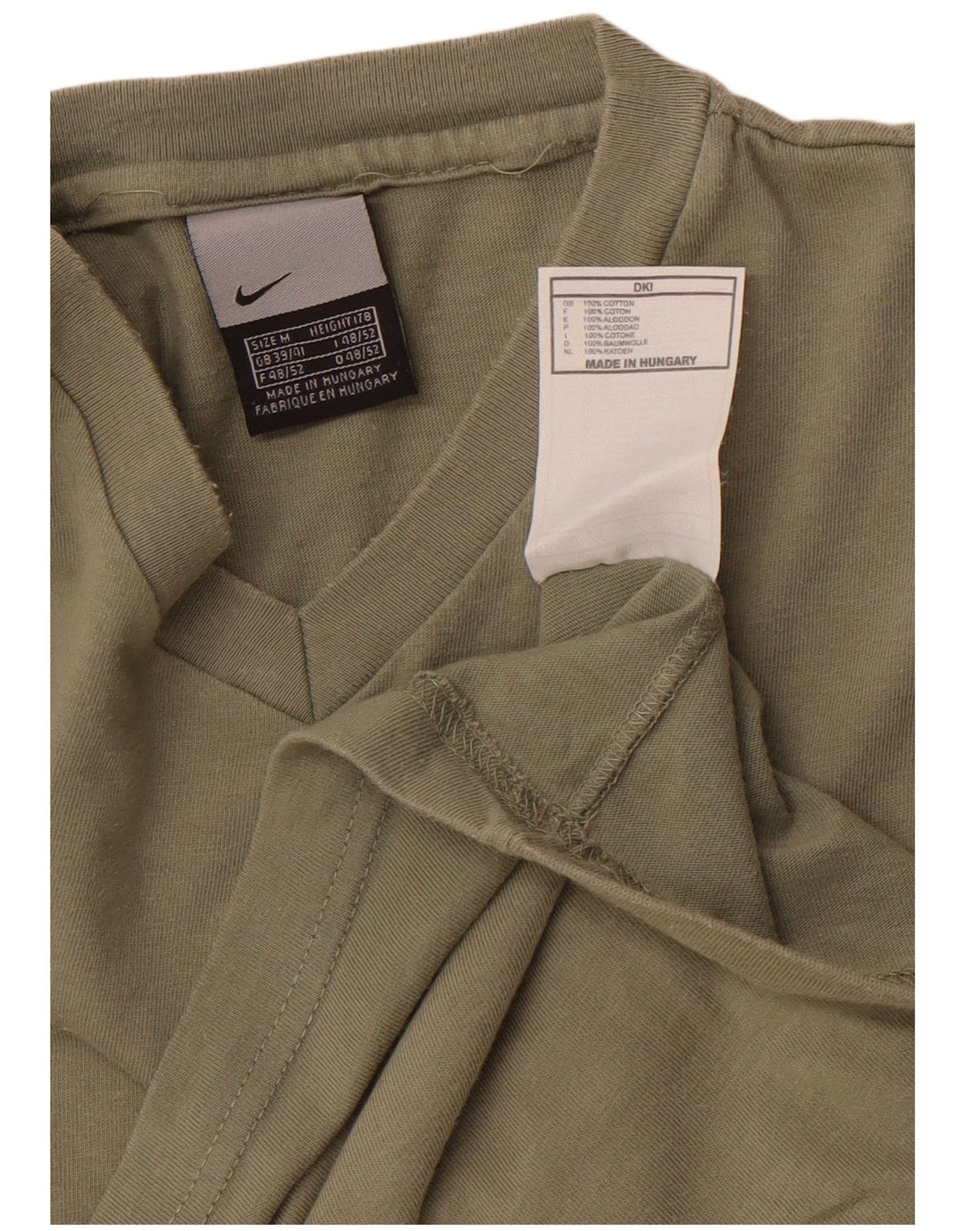 NIKE Herren T-Shirt Top UK 39/41 Medium Khaki Baumwolle