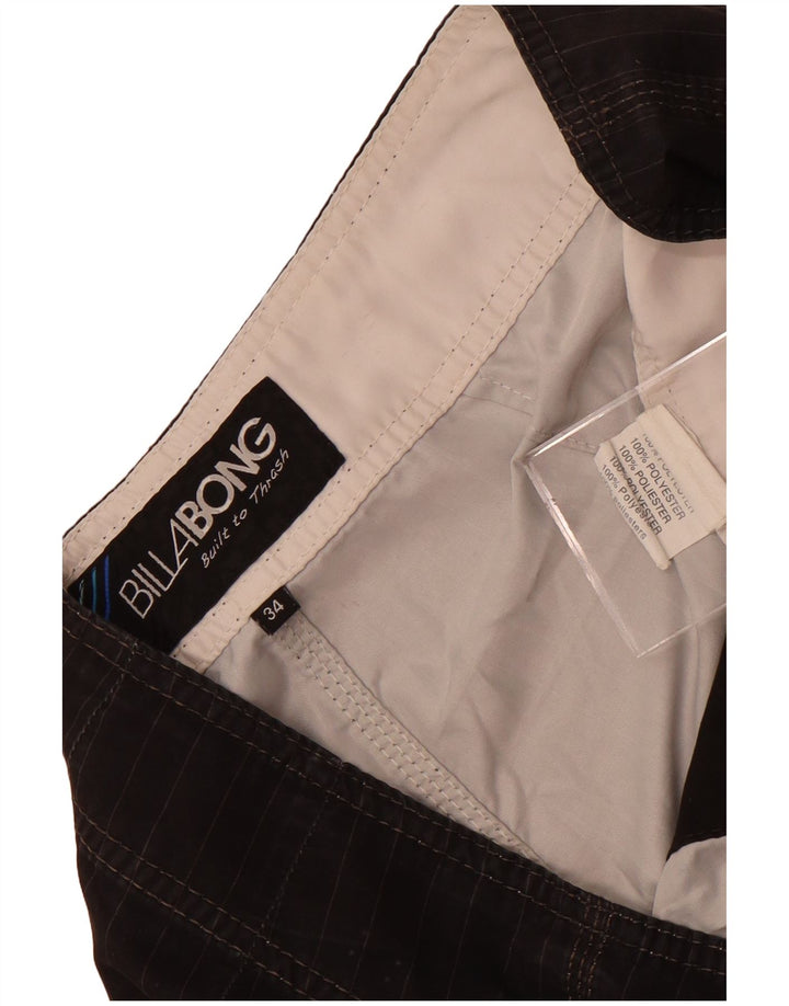 Billabong Herren-Badeshorts mit Grafik, groß, schwarzes Nadelstreifen-Polyester