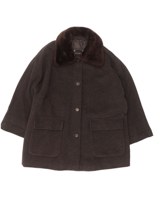 Penny Black Damen-Blazer mit 4 Knöpfen, übergroß, IT 42, mittelgraue Wolle