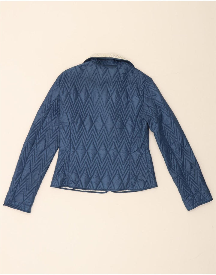 Trussardi Jeans Damen Steppjacke IT 42 Mittelblauer Farbblock