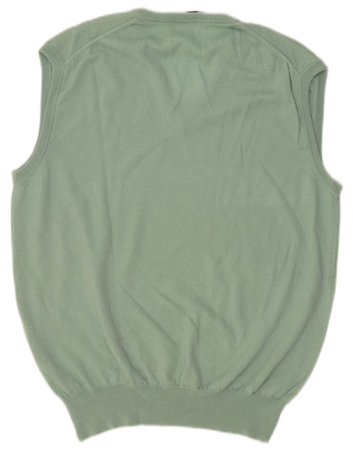 Cacharel Herren-Weste, Tanktop, groß, grüne Schurwolle