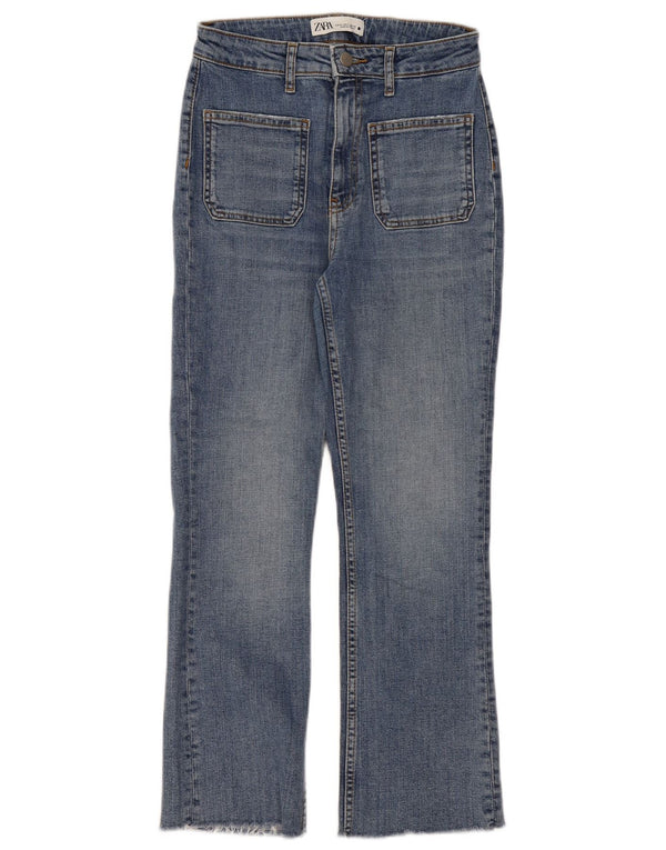 Zara Damen Straight Jeans EU 36 XS W26 L26 Blaue Baumwolle