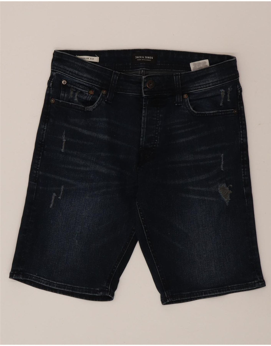 Jack & Jones Herren-Jeansshorts mit normaler Passform, Größe S, W29, marineblau, Baumwolle