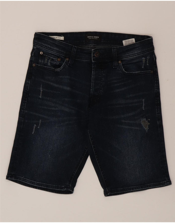 Jack & Jones Herren-Jeansshorts mit normaler Passform, Größe S, W29, marineblau, Baumwolle