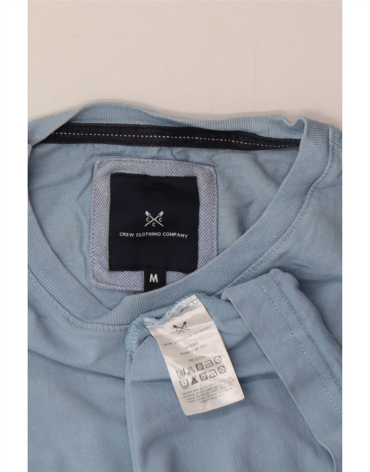 Crew Clothing Herren-T-Shirt-Oberteil aus mittelblauer Baumwolle