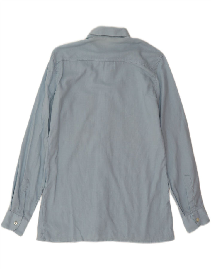 VINTAGE Mens Shirt Size 37 14 1/2 Small Blue Wool Vintage Vintage and Second-Hand Vintage from Messina Hembry 