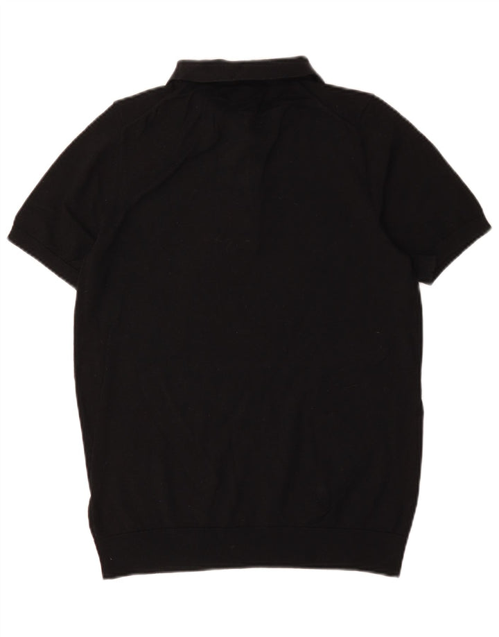 Marks & Spencer Herren-Autograph-Poloshirt, Größe S, schwarze Baumwolle