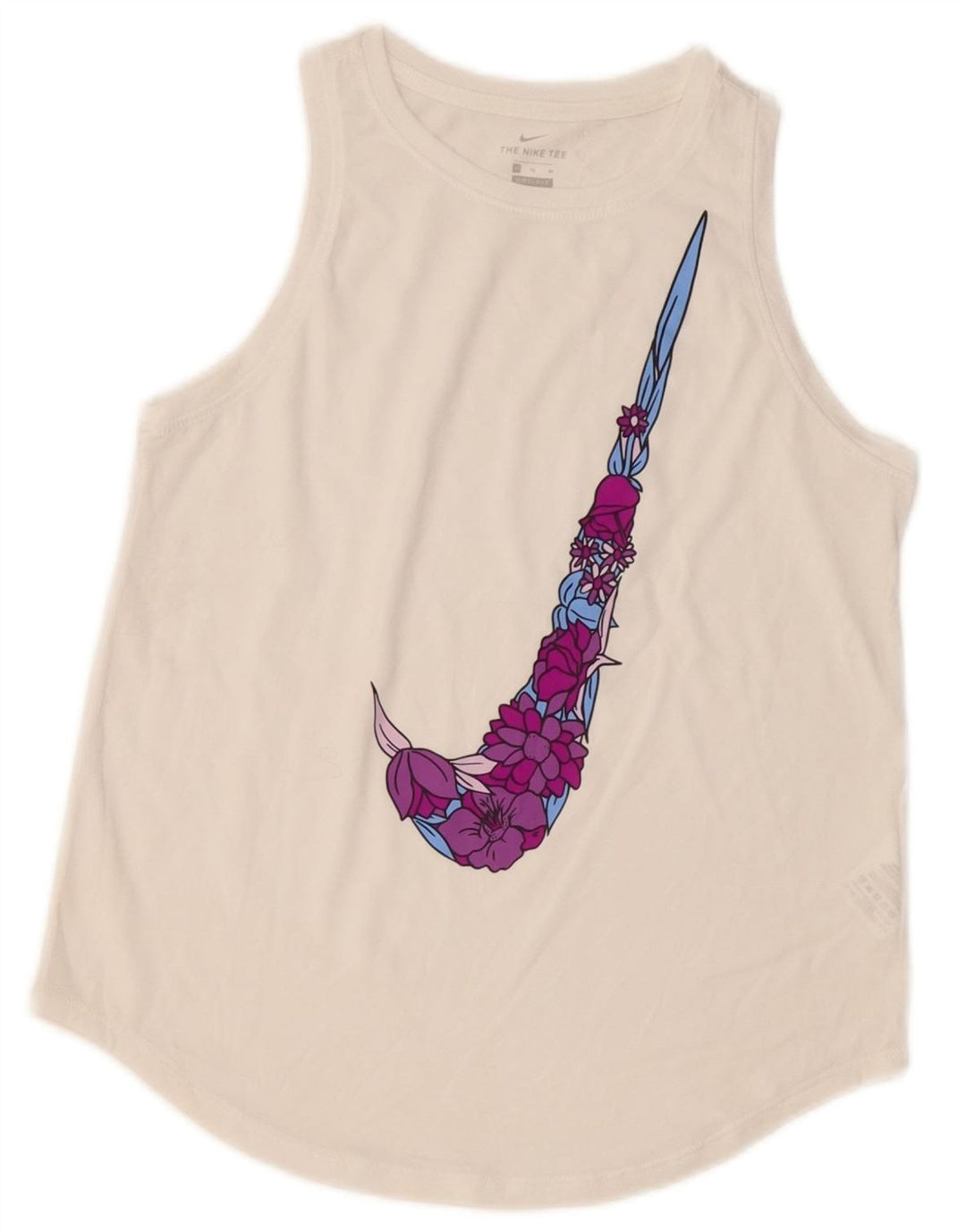 NIKE Dri Fit Grafik-Trägershirt für Mädchen, 13–14 Jahre, XL, weißes Polyester