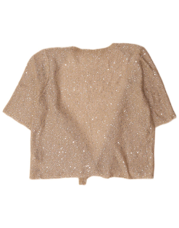 Marks & Spencer Damen-Strickjacke mit kurzen Ärmeln, Gr. 20, 2XL, Beige