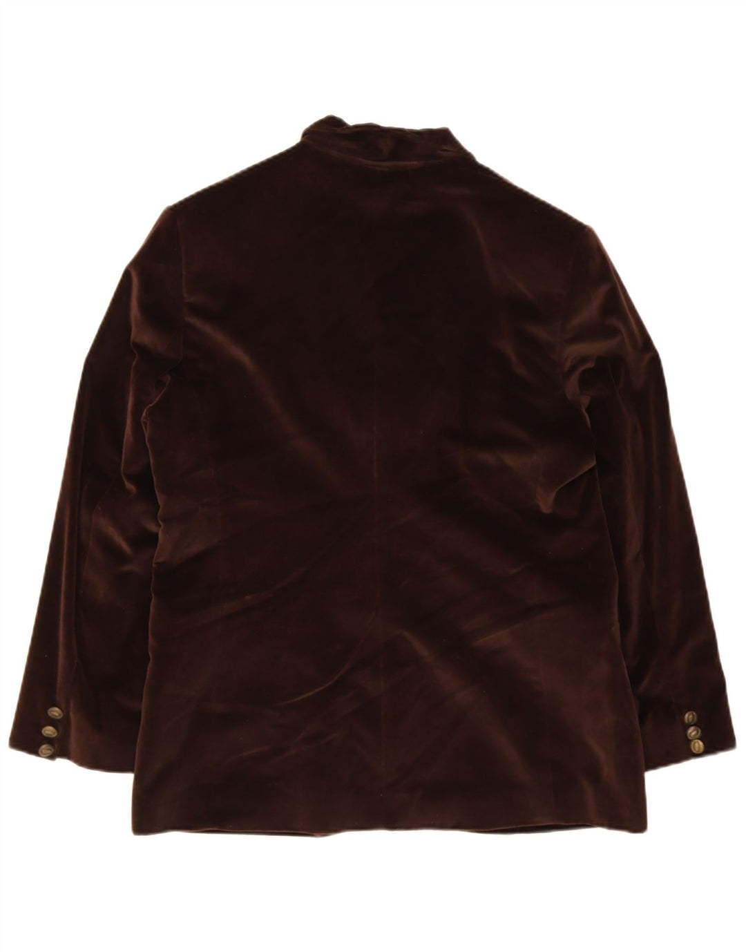 Vintage Damen Samt 3 Knopf Blazer Jacke EU 44 XL Braune Wolle