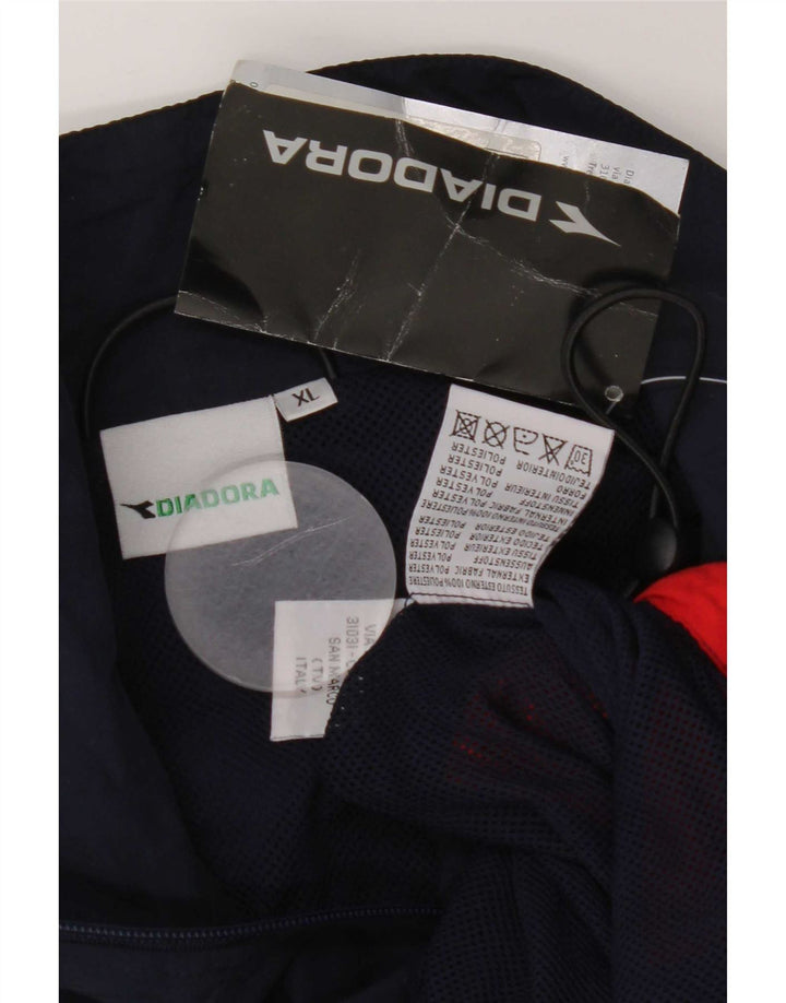 Diadora Herren-Trainingsanzug, Oberteil, Jacke, XL, Marineblau, Farbblock-Polyester