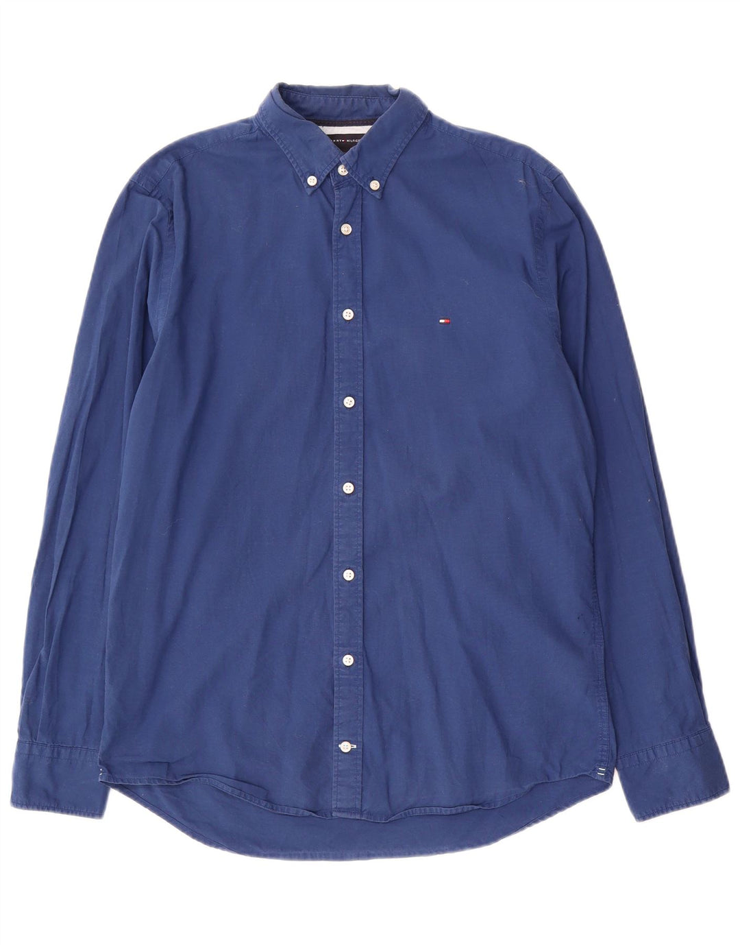 Tommy Hilfiger Herren-Hemd mit normaler Passform, mittelblaue Baumwolle