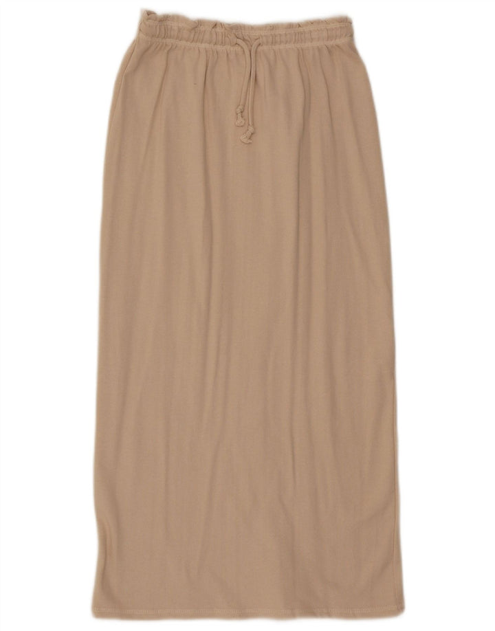 Zara Damen Midirock Small W26 Beige Baumwolle