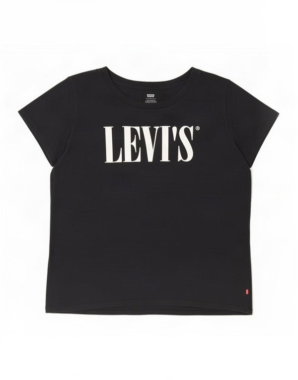 Levi's Damen Graphic T-Shirt Top UK 18 XL Schwarz