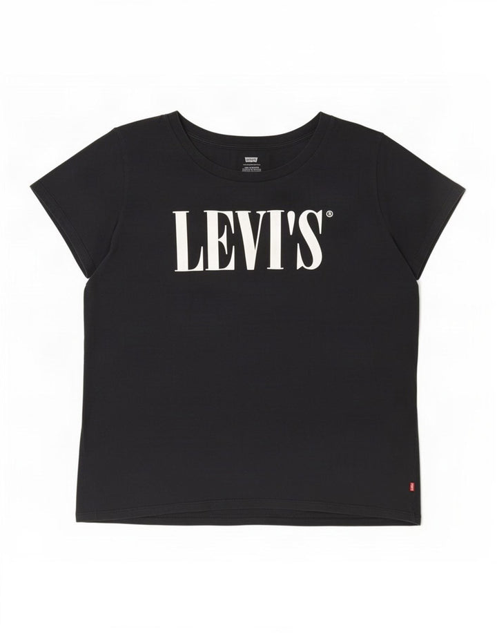 Levi's Damen Graphic T-Shirt Top UK 18 XL Schwarz