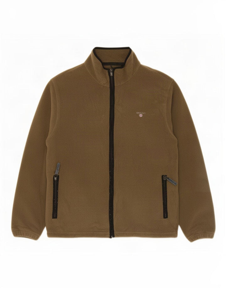 Gant Herren Fleecejacke UK 38 Medium Khaki Polyester