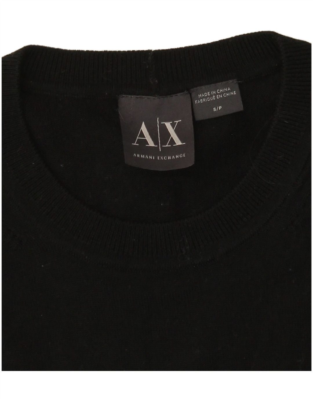 ARMANI EXCHANGE Herren-Pullover mit Rundhalsausschnitt, Gr. 10, Größe S, Schwarz