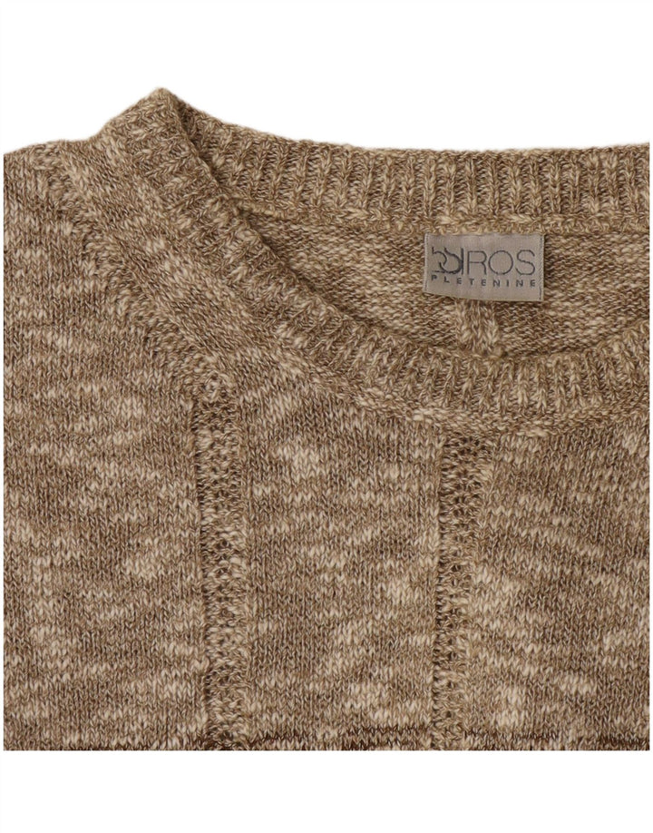 Vintage Herren Pullover mit Rundhalsausschnitt XL Beige meliert