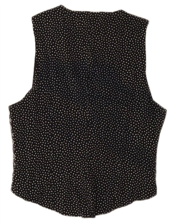 Vintage Damen Weste IT 46 Groß Schwarz Geometrisch