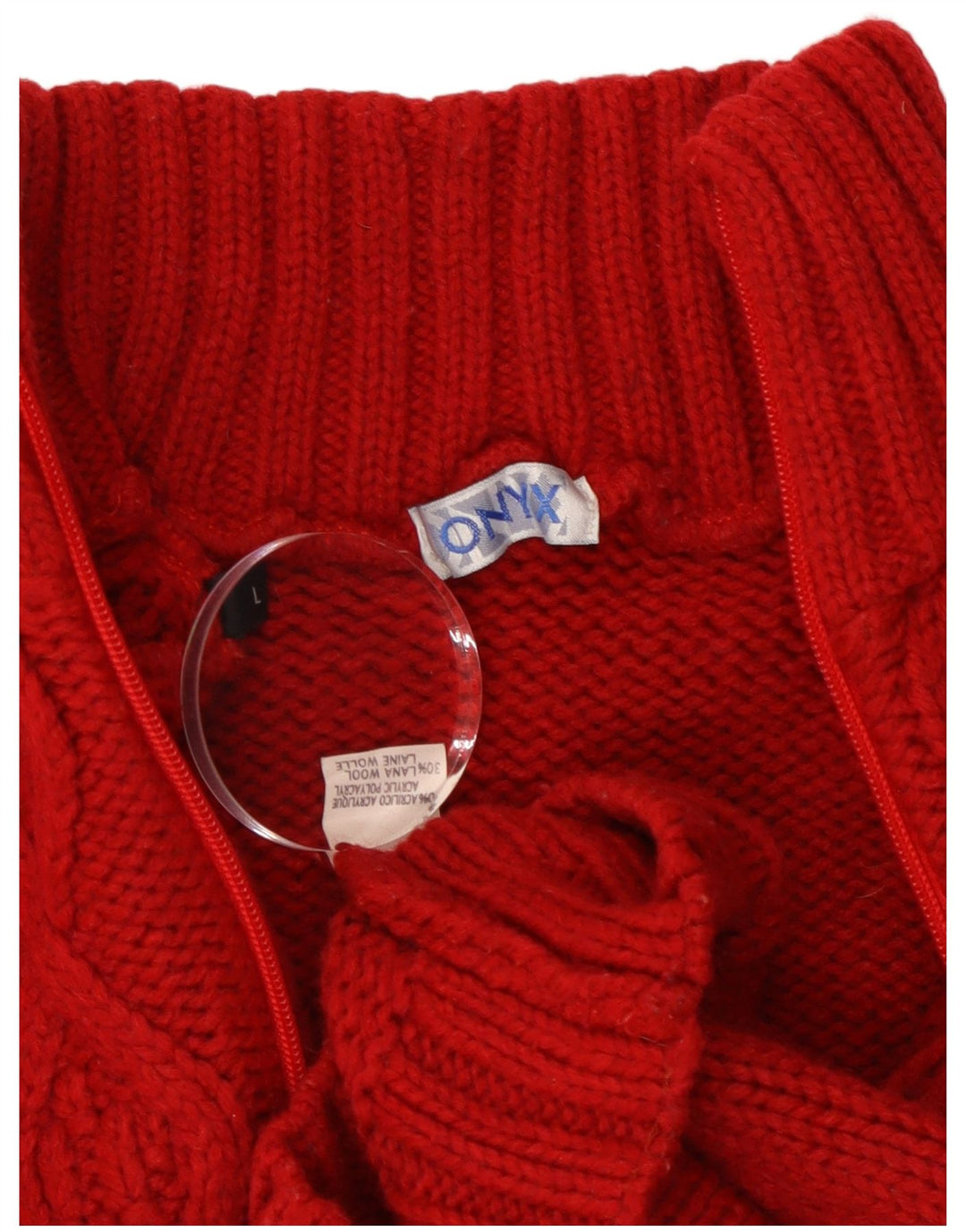 Onyx Damen-Cardigan-Pullover UK 14 Großes rotes Acryl