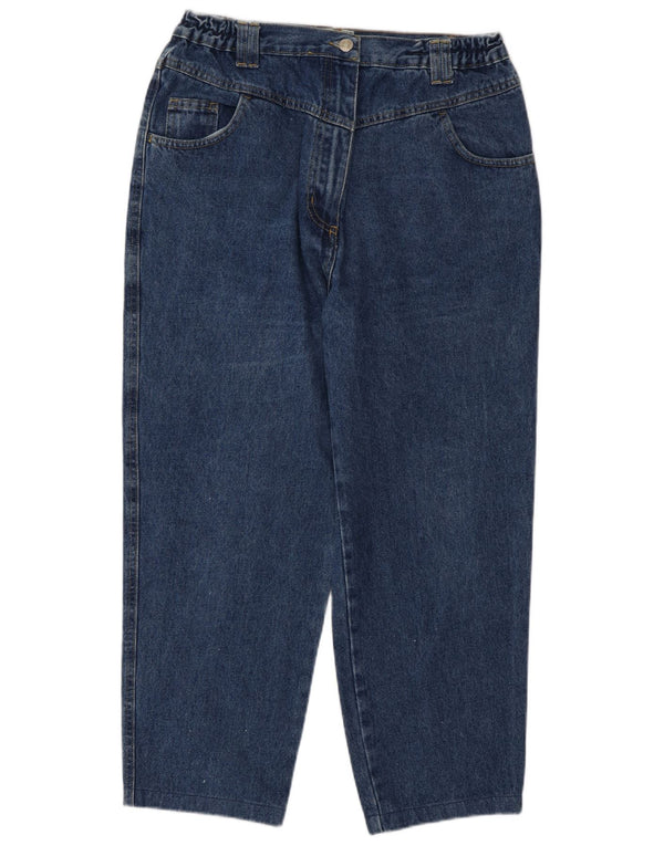 Vintage Damen High Waist Tapered Jeans IT 50 XL W30 L26 Blaue Baumwolle