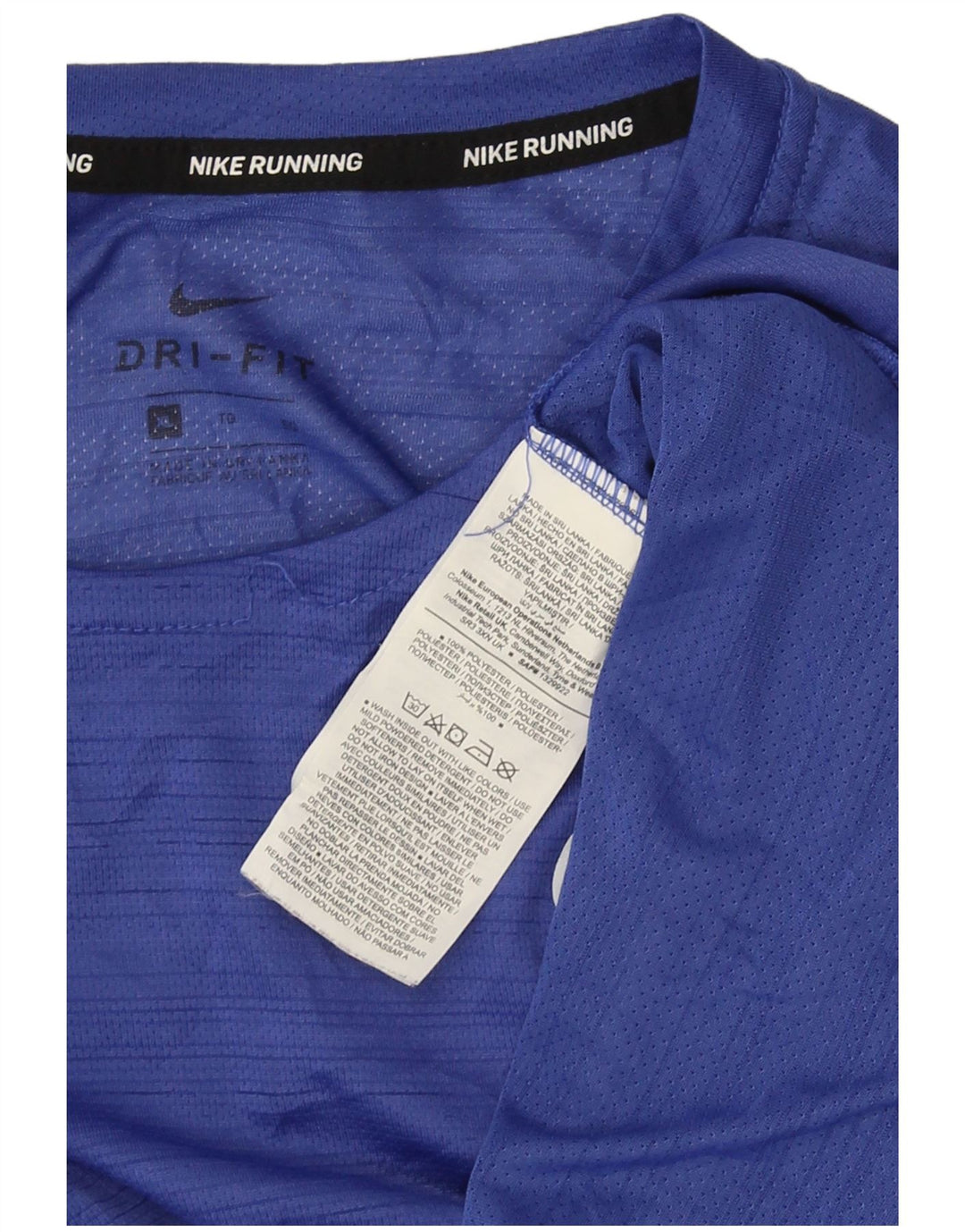 Nike Herren Dri Fit T-Shirt Top XL blau gestreift Polyester
