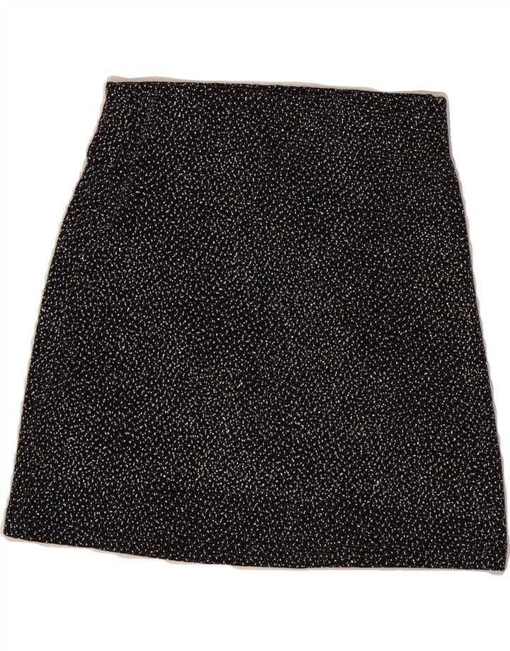 PULL & BEAR Womens Mini Skirt Small W24 Black Spotted Polyamide Vintage Pull & Bear and Second-Hand Pull & Bear from Messina Hembry 