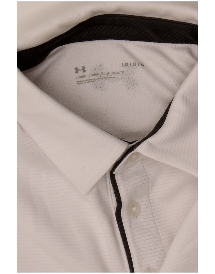 UNDER ARMOUR Mens loose Polo Shirt Large White